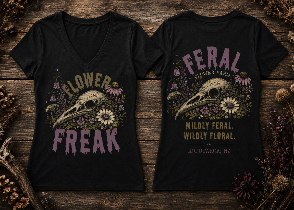 FLOWER FREAK | WILDLY FLORAL | ADULT V NECK TEE