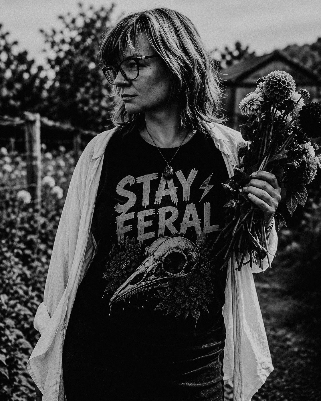 STAY FERAL | WILDLY FLORAL | ADULT UNISEX TEE